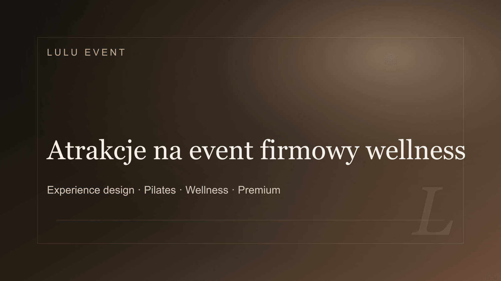 Premium cover for Atrakcje na event firmowy wellness