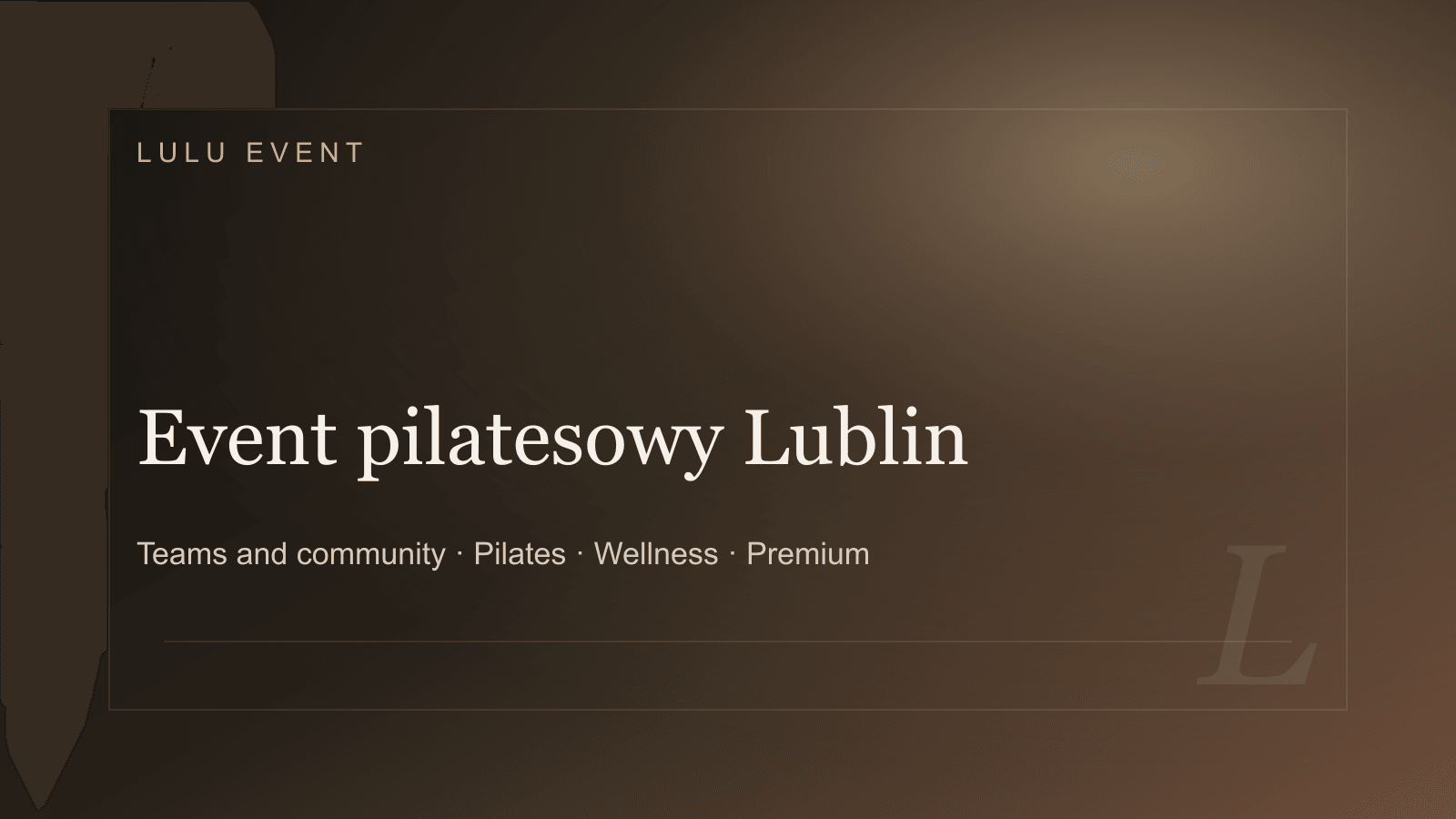 Premium cover for Event pilatesowy Lublin: wellness dla zespołów