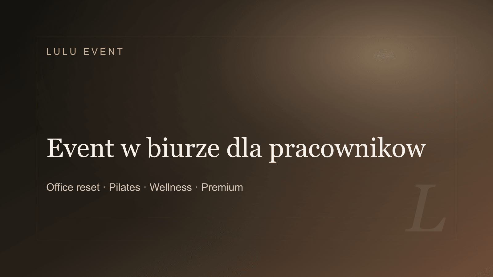 Premium cover for Event w biurze dla pracowników