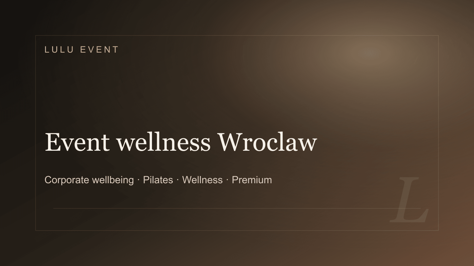 Premium cover for Event wellness Wrocław: corporate wellbeing
