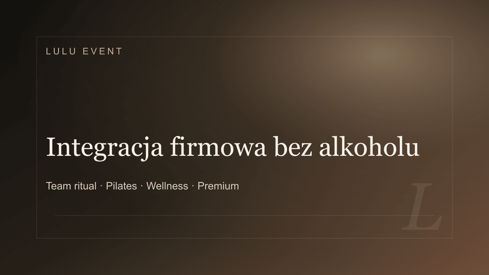 Premium cover for Integracja firmowa bez alkoholu