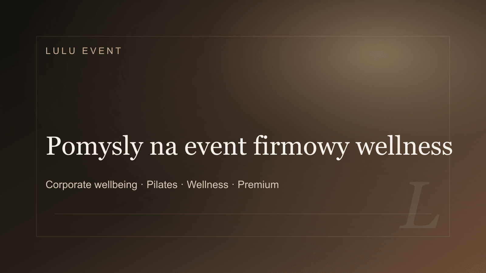 Premium cover for Pomysły na event firmowy wellness