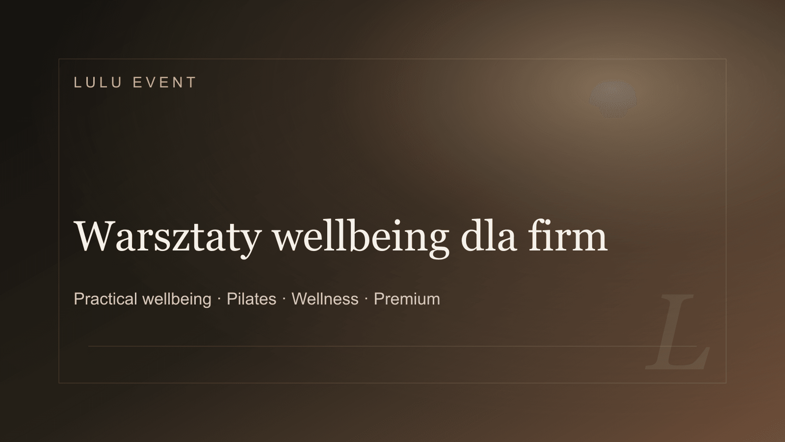 Premium cover for Warsztaty wellbeing dla firm